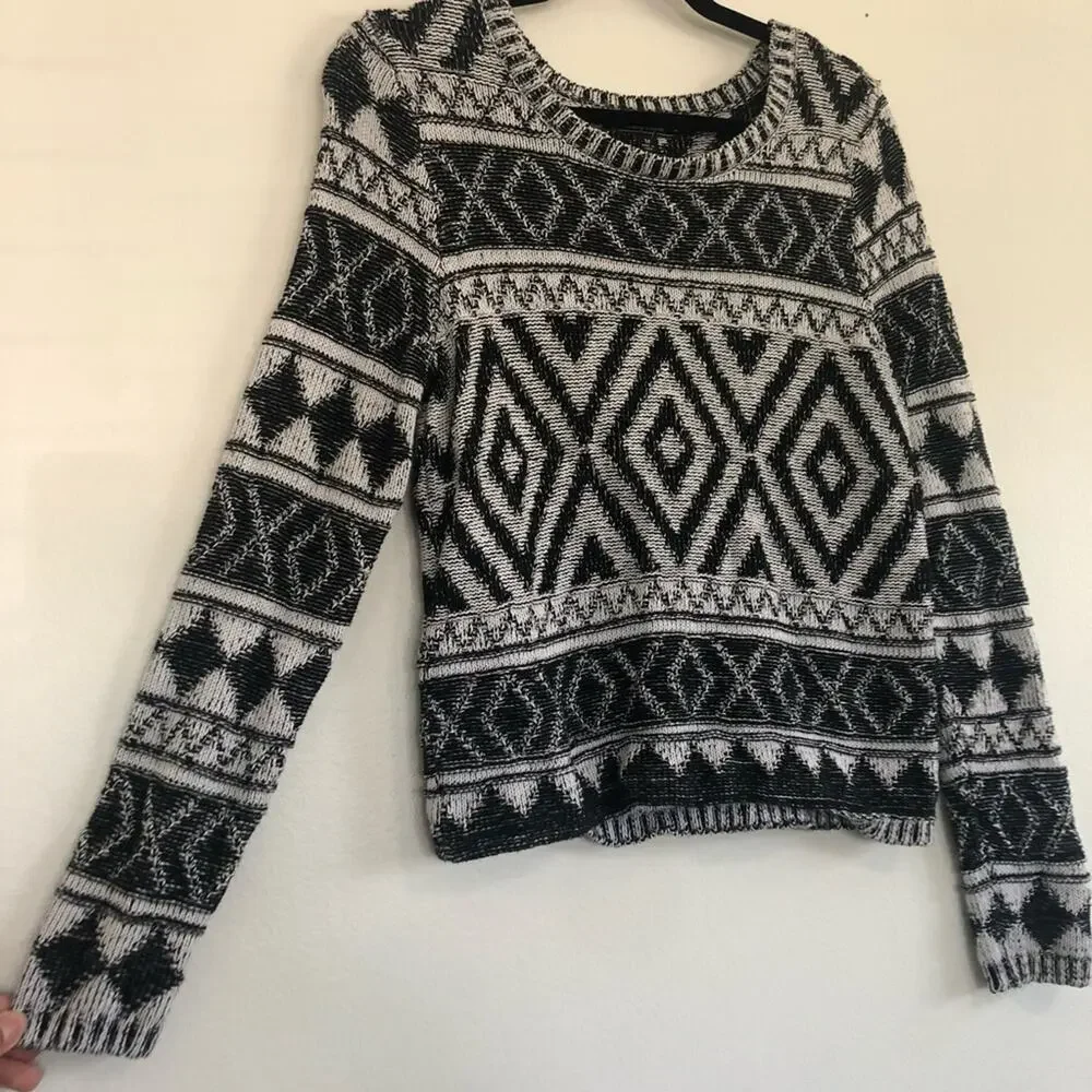 Lucky Brand Jacquard Pullover Sweater Cotton